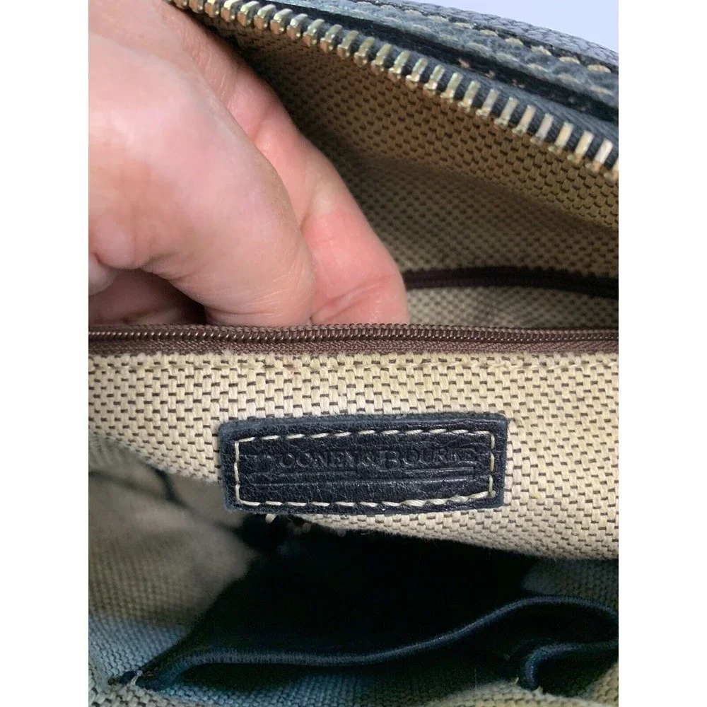 DOONEY & BOURKE Leather Black Bowler Pebble Handbag Purse Vtg - Picture 12 of 16